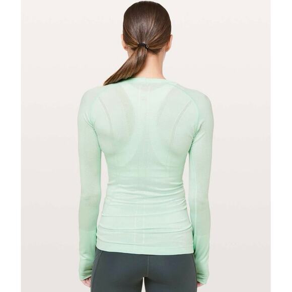 Lululemon Swiftly Tech Long Sleeve Crew Misty Mint Size 4 Seamless - Picture 2 of 5